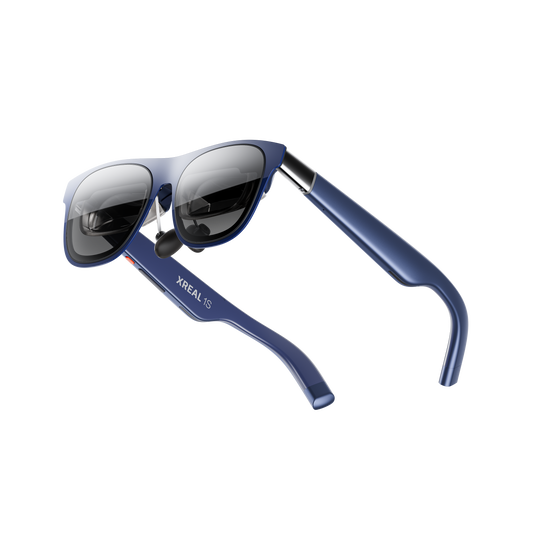Blue XREAL AR  glasses with 'XREAL' branding
